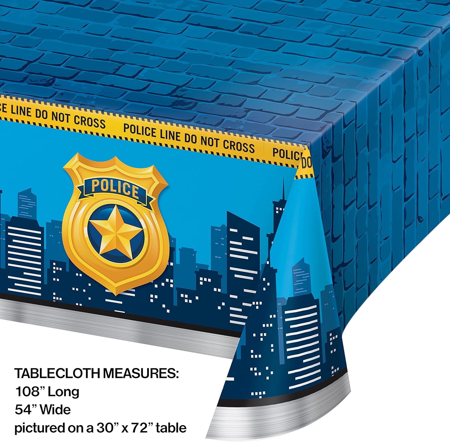 Creative Converting All Over Print Plastic Tablecover Blue