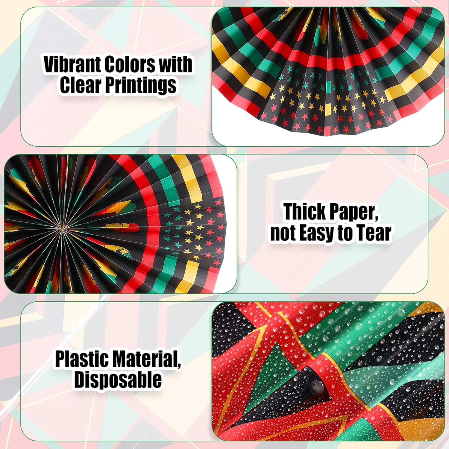 Frienda Juneteenth Party Decor Set with Fans and Tablecloths