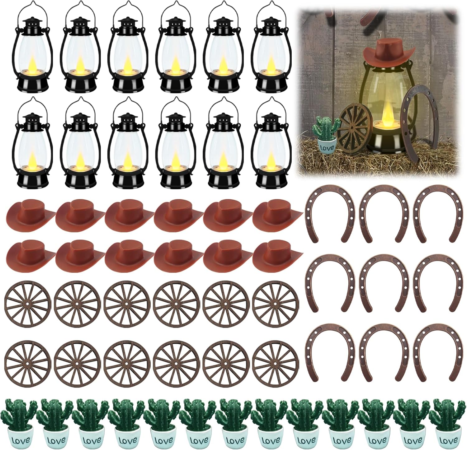Western Themed Party Decor Set 61pcs Cowboy Party Decorations