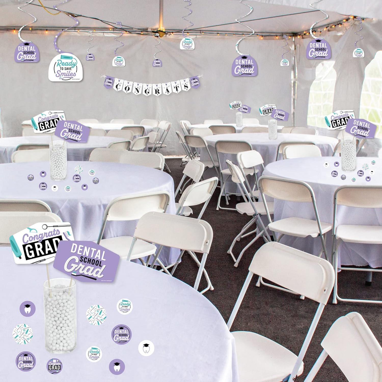 Dental School Grad Party Decor Kit - 51 Pieces