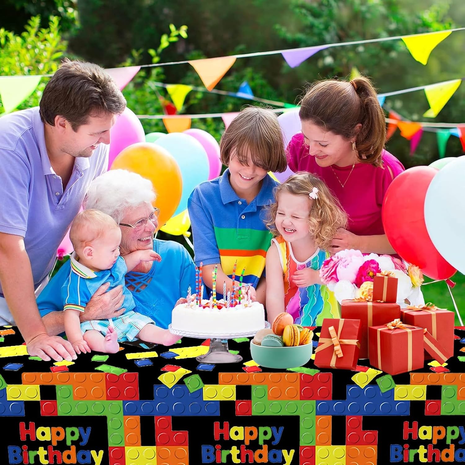 OQOQ Building Block Tablecloth 3 Packs Black
