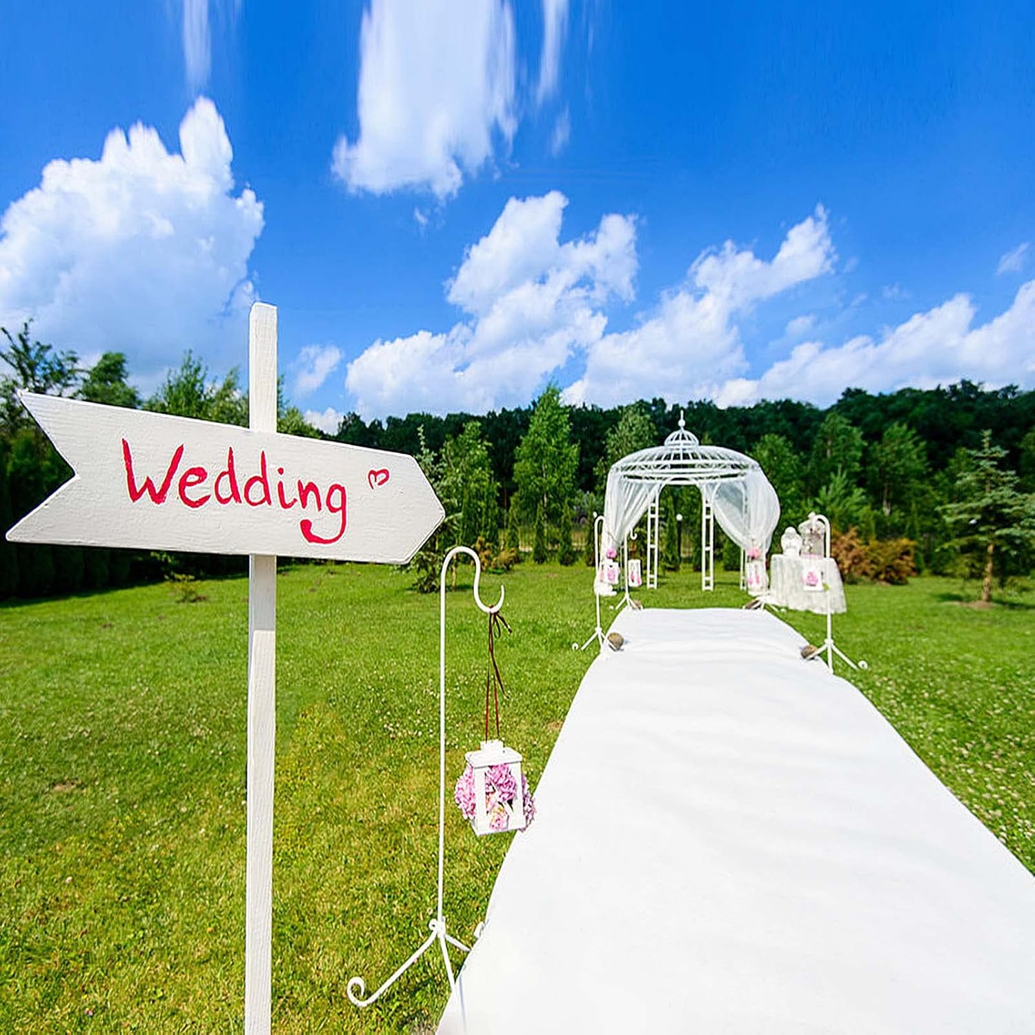 White Wedding Aisle Runner for Indoor and Outdoor Events