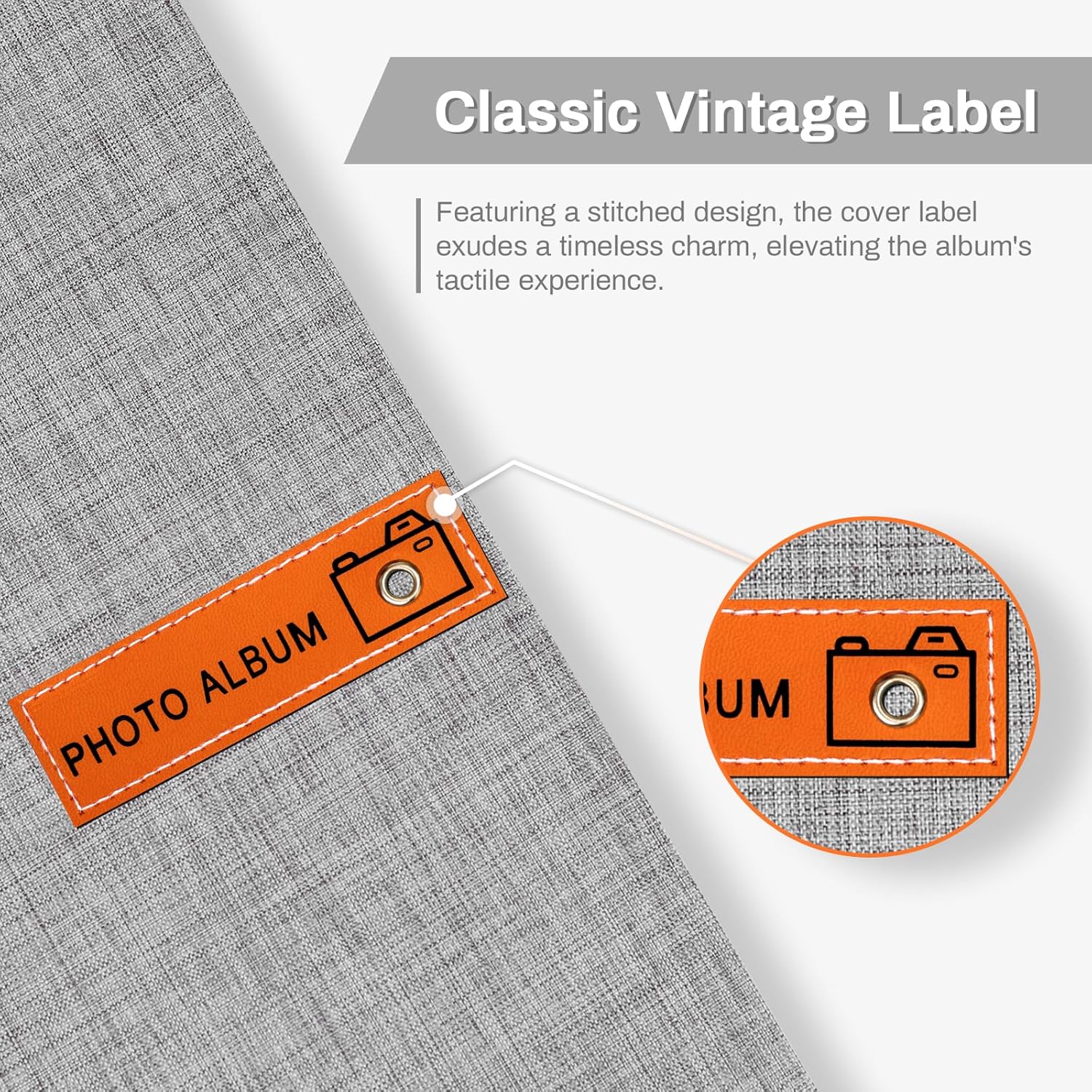 Large Photo Album Self Adhesive 40 Pages Grey 11x106