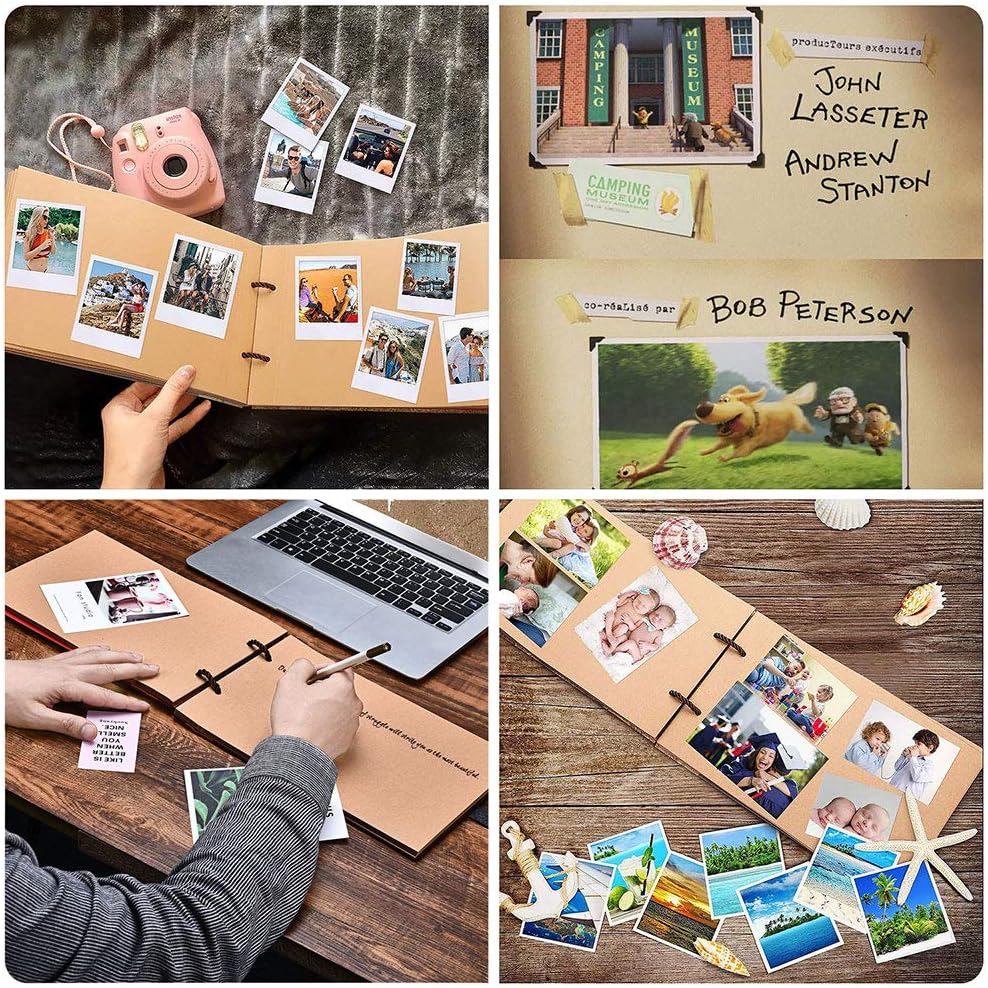 ZEEYUAN 80 Page Wooden Photo Album Scrapbook DIY