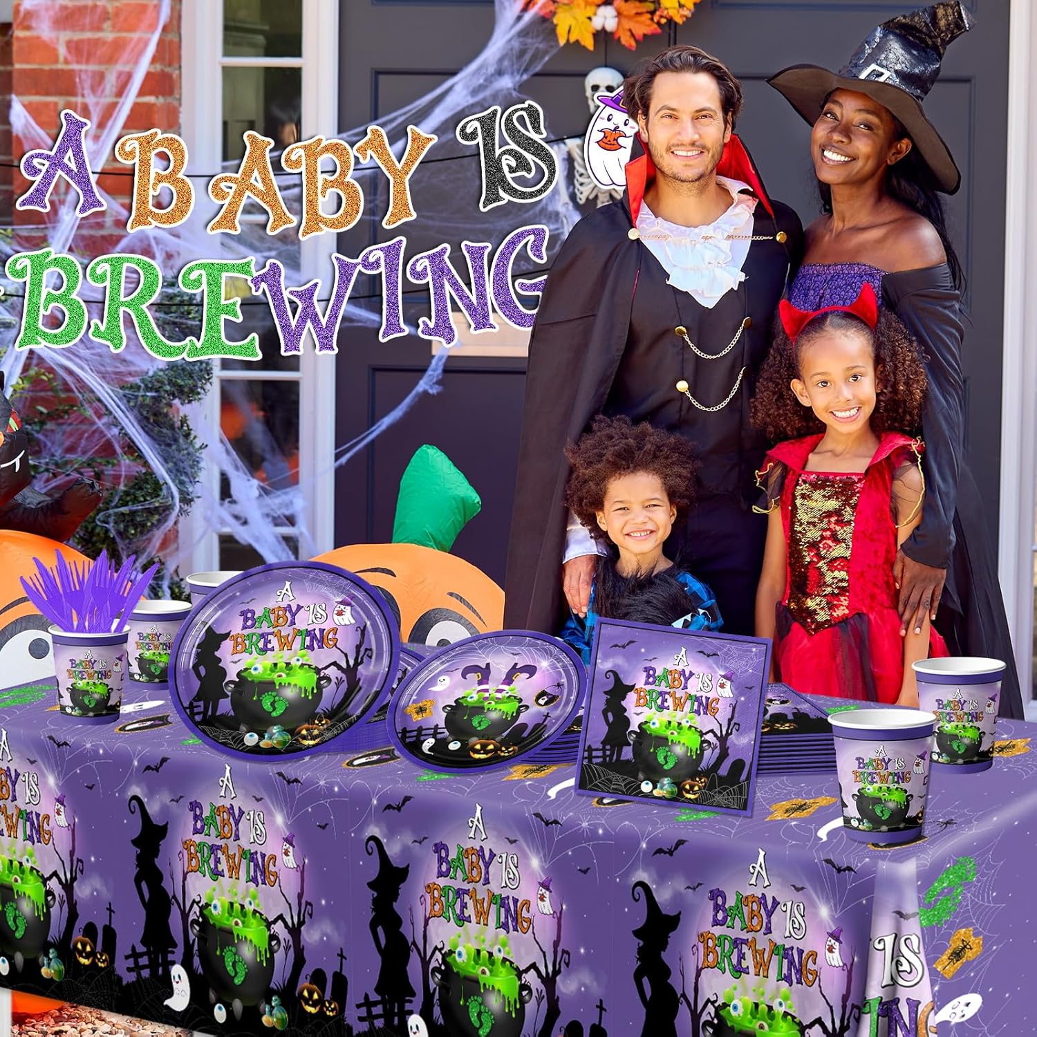 Halloween Baby Shower Decorations - 142pcs Party Set