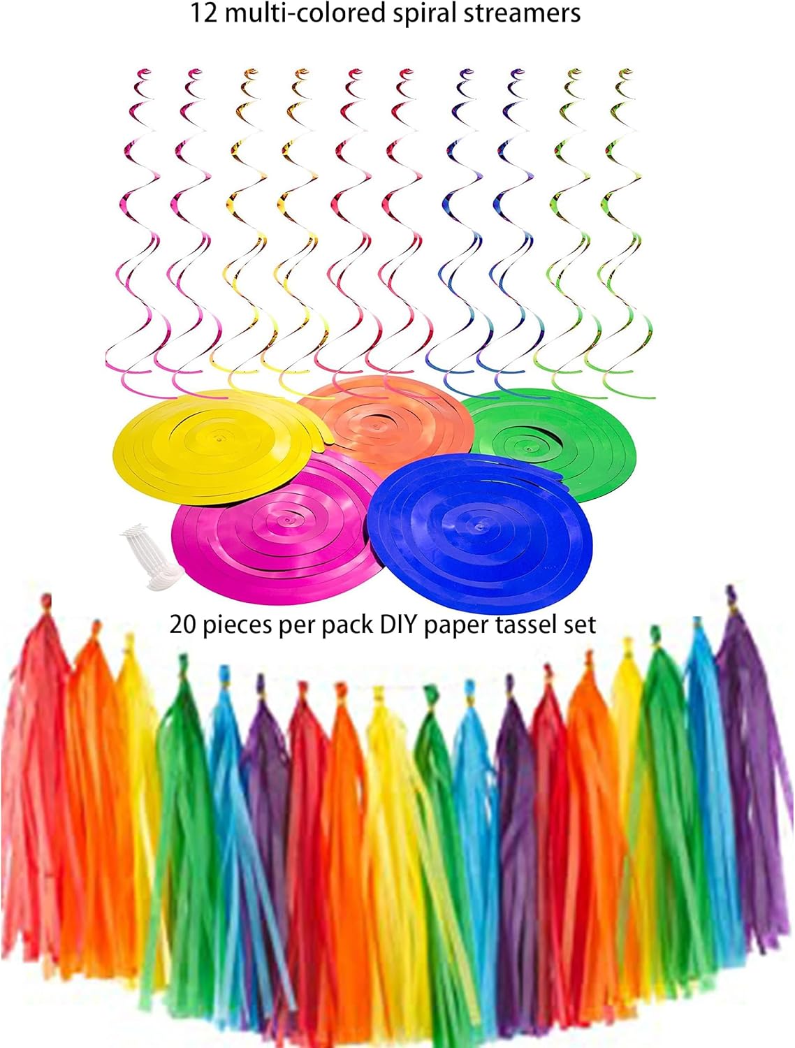 53 Piece Mexican Themed Hanging Paper Fan Decor Set