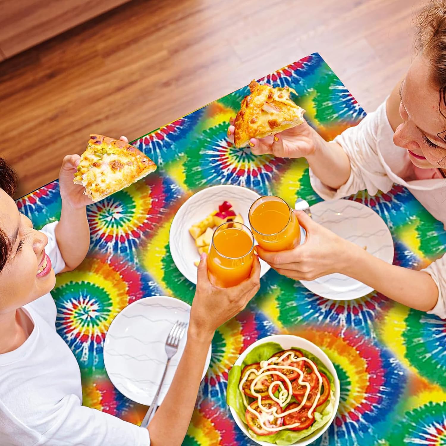 OQOQ Rainbow Tie Dye Table Cloth 3 Packs