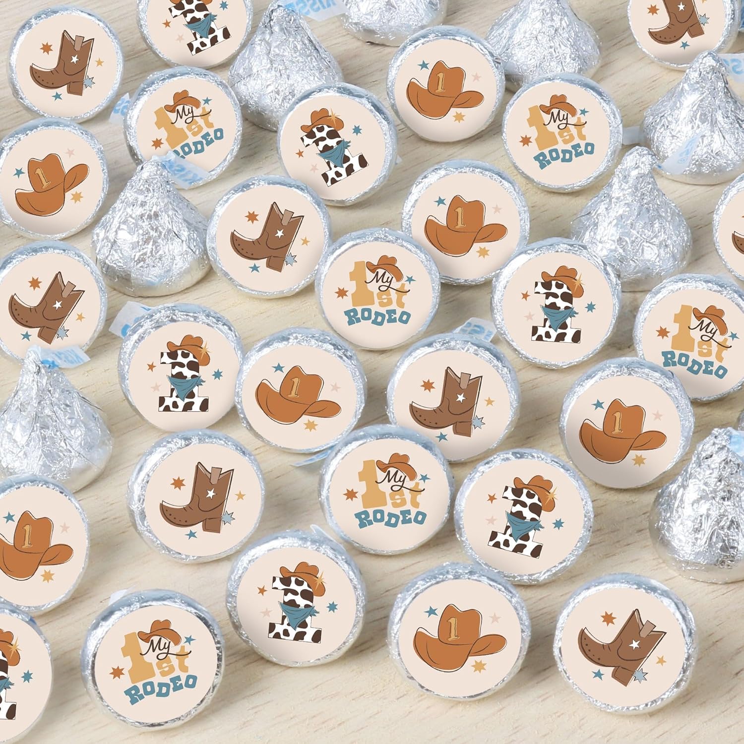 My First Rodeo Little Cowboy Birthday Candy Stickers - 324 Count