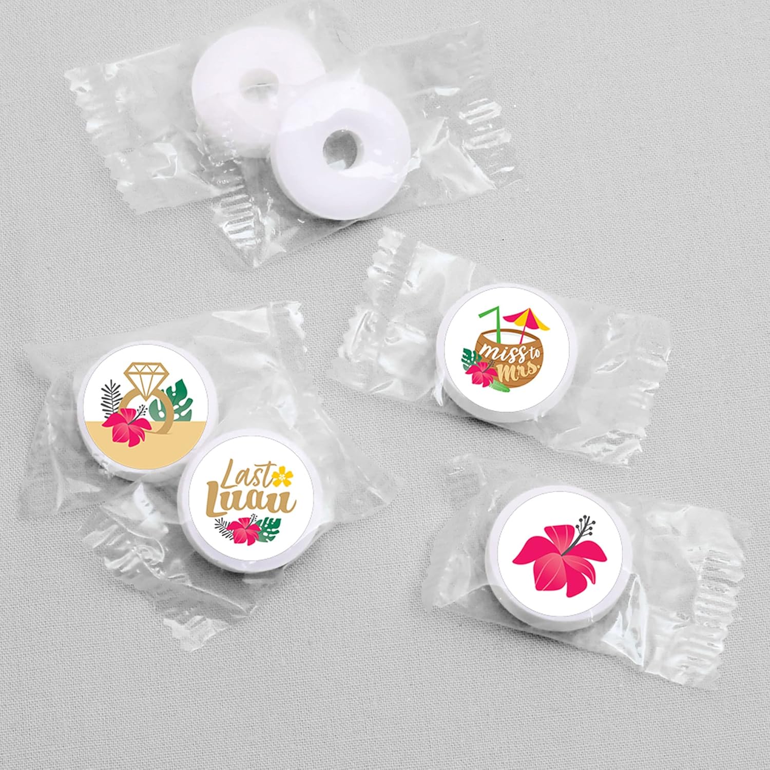 Big Dot of Happiness Last Luau Round Candy Stickers - 108 per Sheet