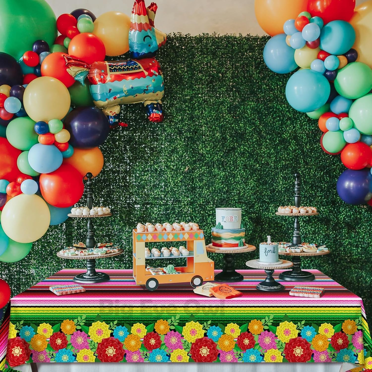 Mexican Fiesta Plastic Tablecloth 54x108 Inch