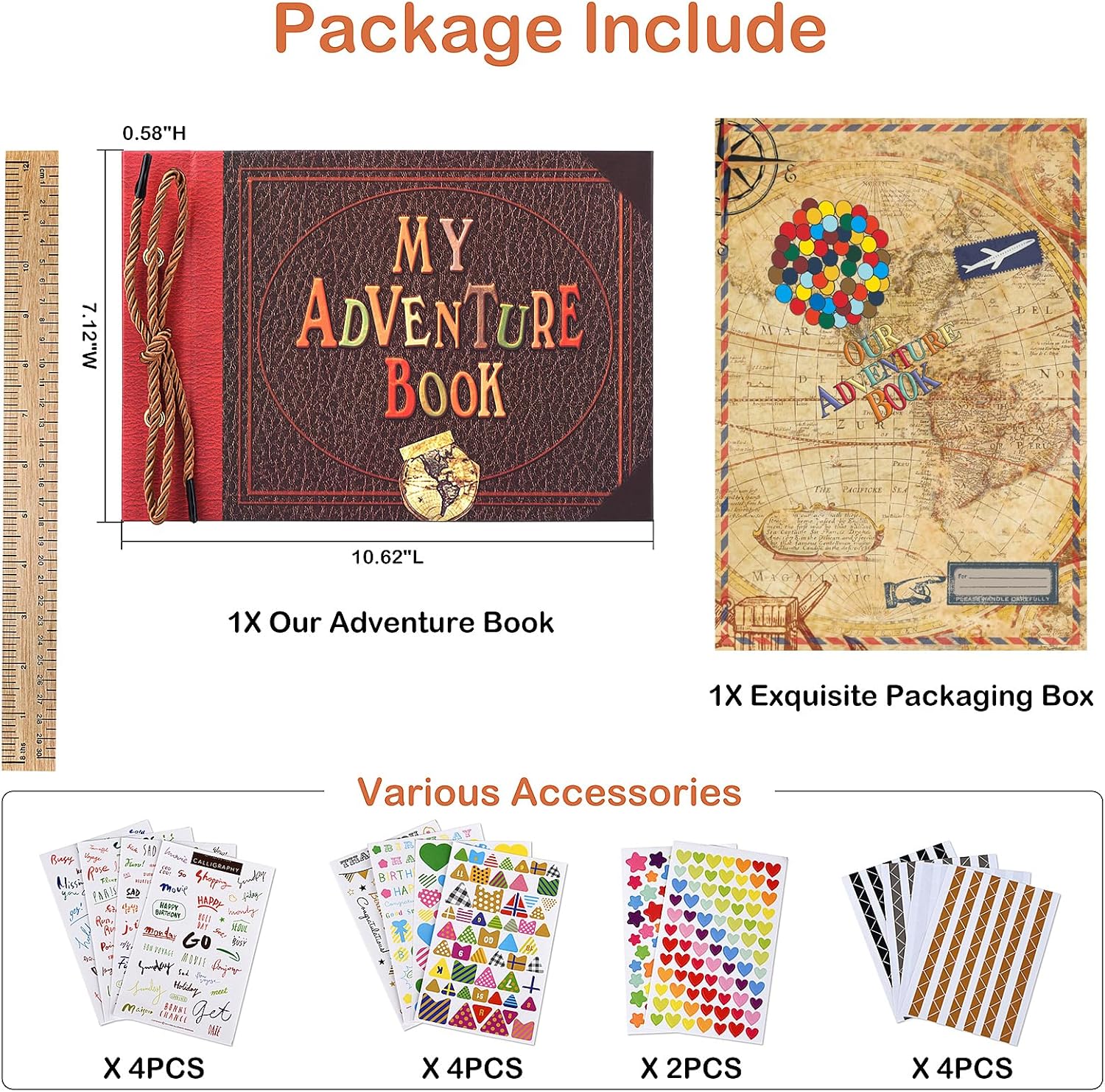 Adventure Book Diary Photo Scrapbook Hard Cover