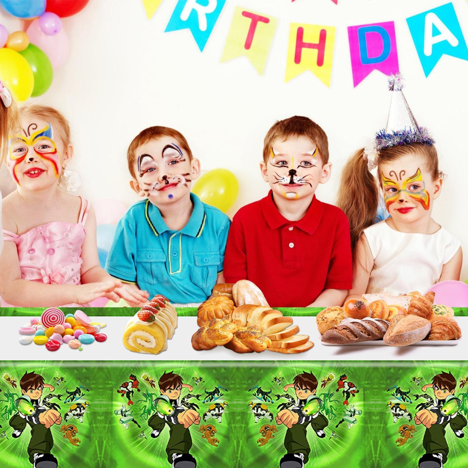 2 Pack Ben Birthday Plastic Table Covers for Kids