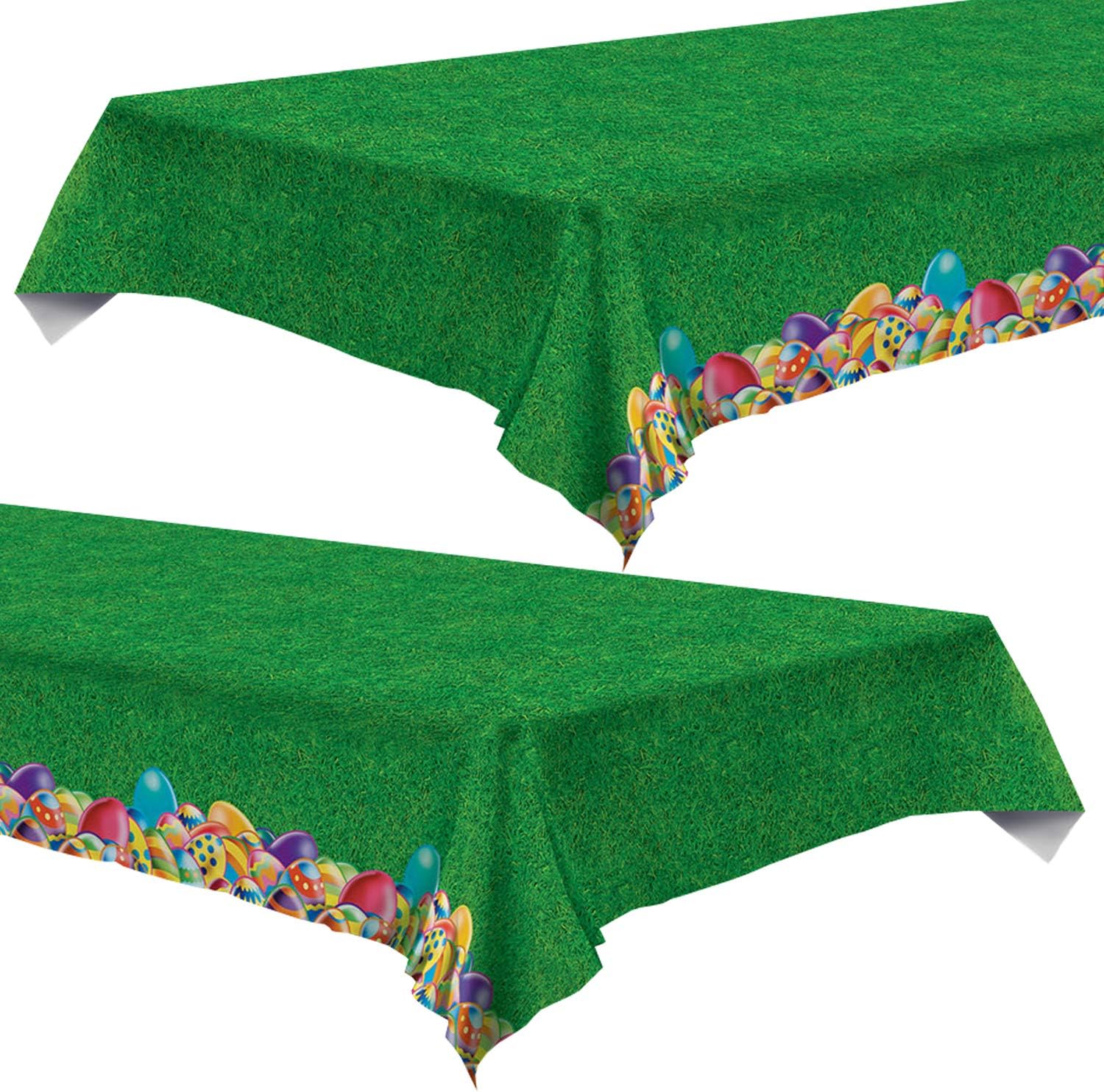 Easter Egg Tablecloth 2 Pack Set of 2 Green Decor