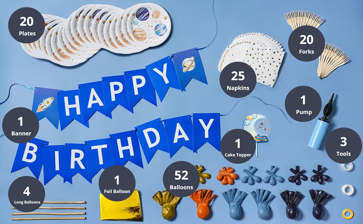Galaxy Party Decor Kit for Kids and Boys