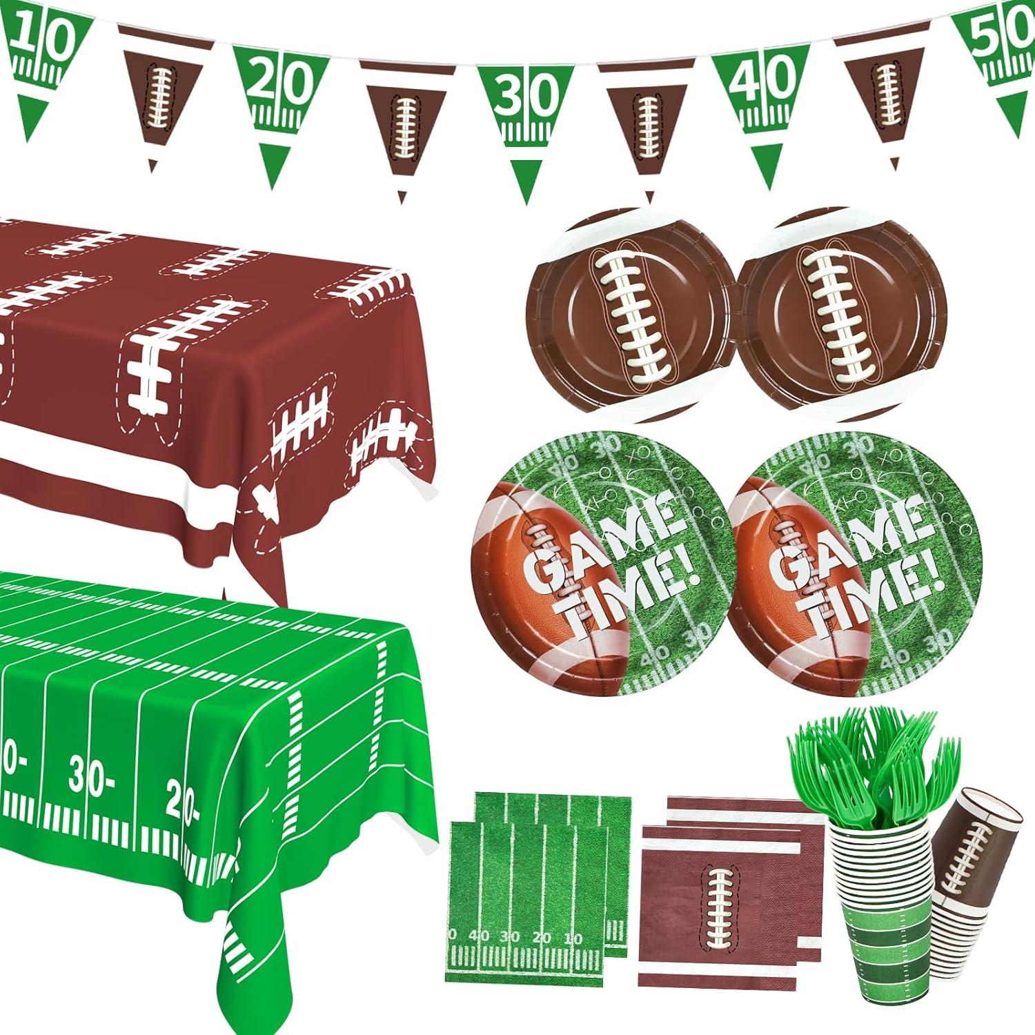 QIKSION Football Party Decorations Kit for 24 Guests