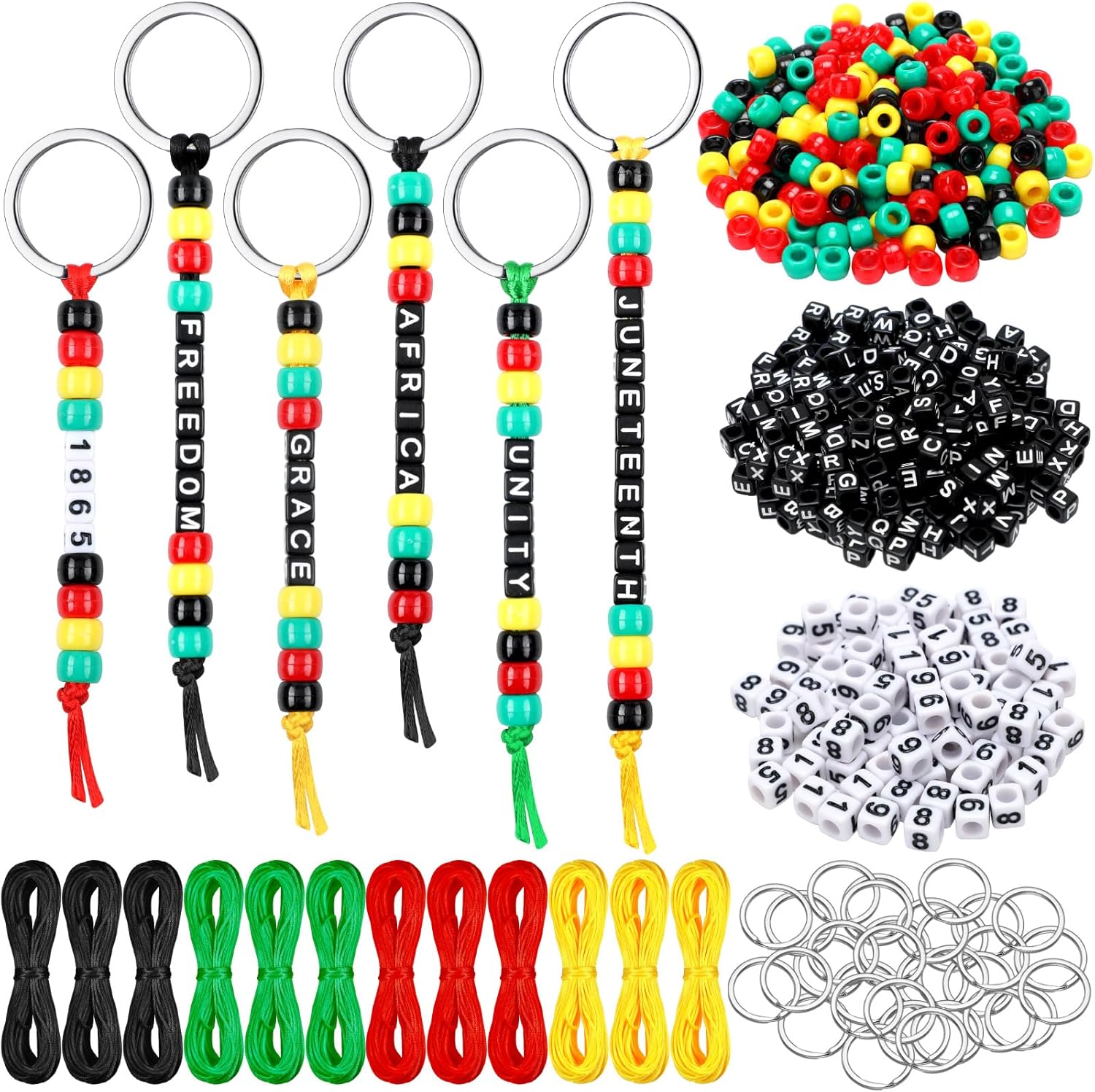 Landical 564 Pcs DIY Bead Keychain Kit