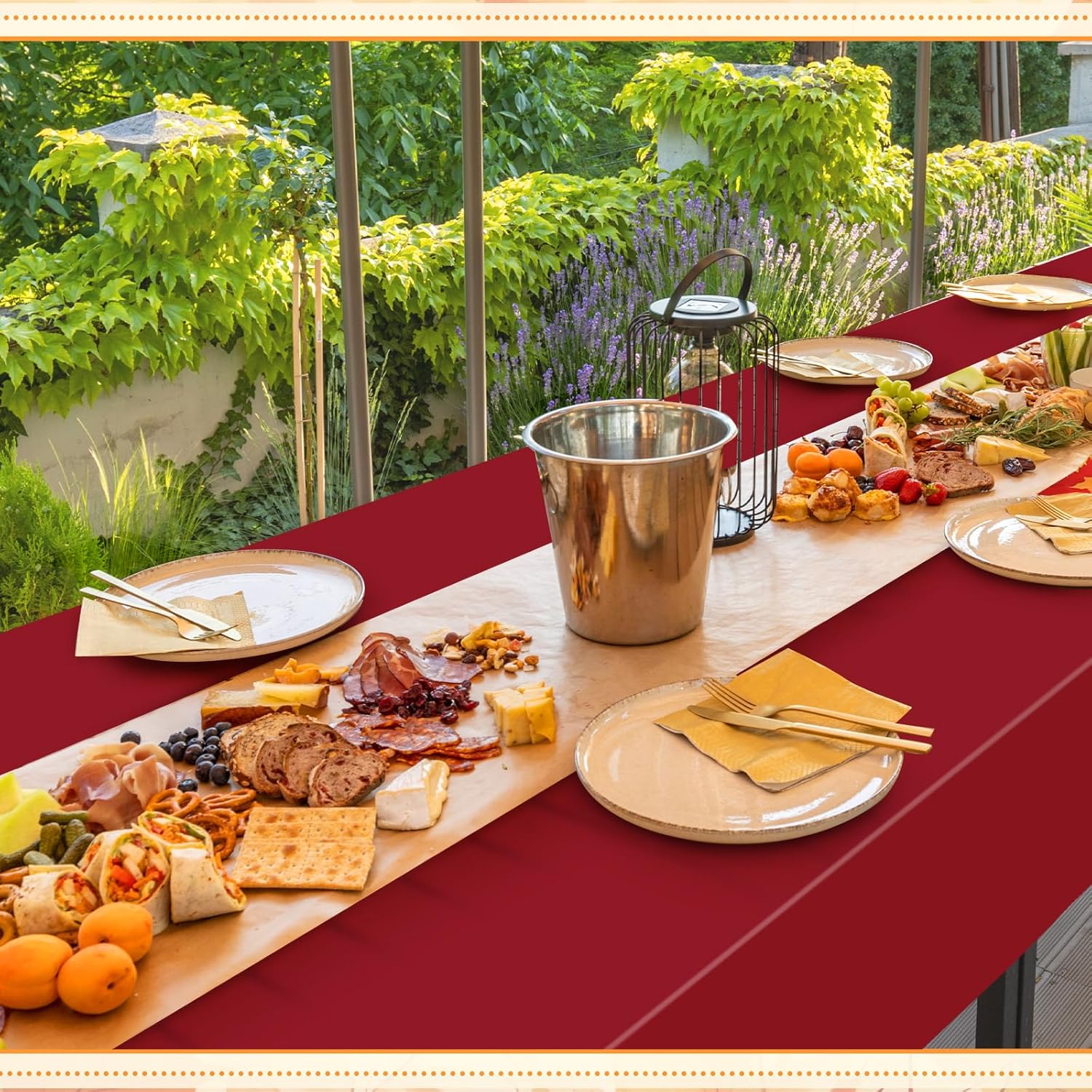 Jinei 16 Pcs Fall Plastic Tablecloths for Thanksgiving Party