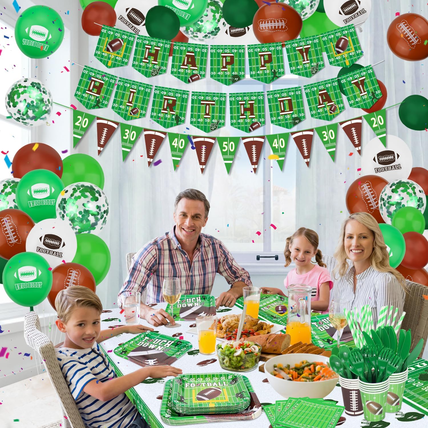 243 Pack Football Party Supplies for 20 Guests