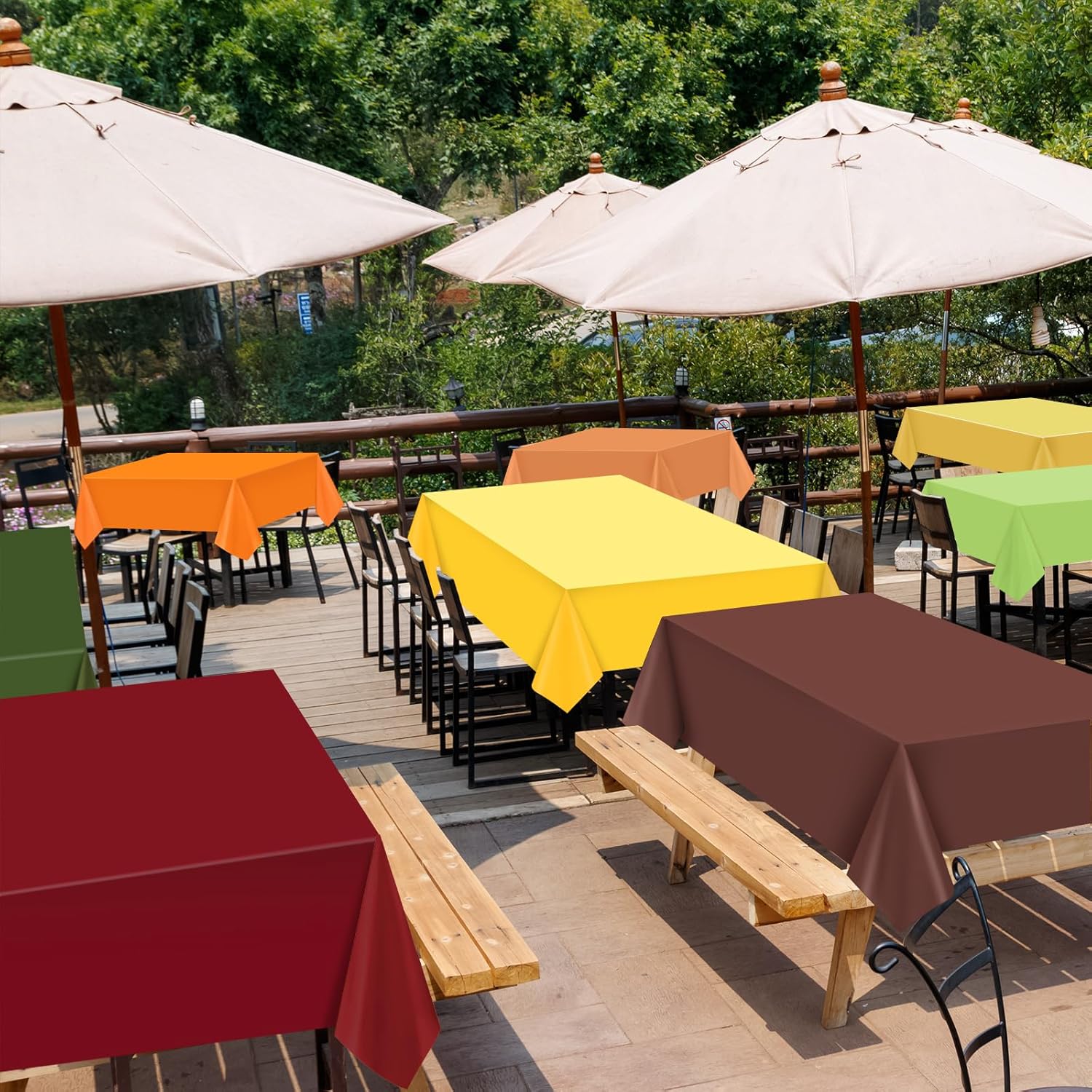 Jinei 16 Pcs Fall Plastic Tablecloths for Thanksgiving Party
