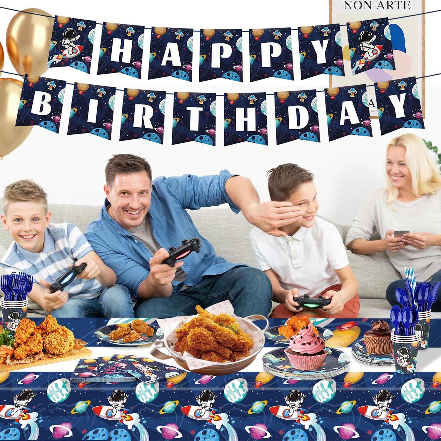 194PCS Outer Space Birthday Party Supplies Set