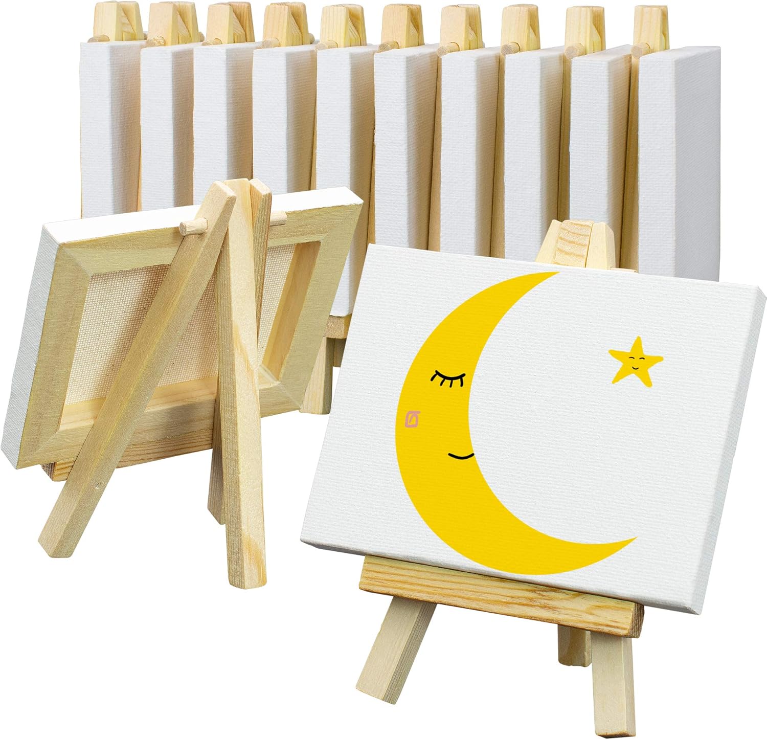 FIXSMITH 3x4 Inch Mini Stretched Canvas Easel Set - 12 Pack