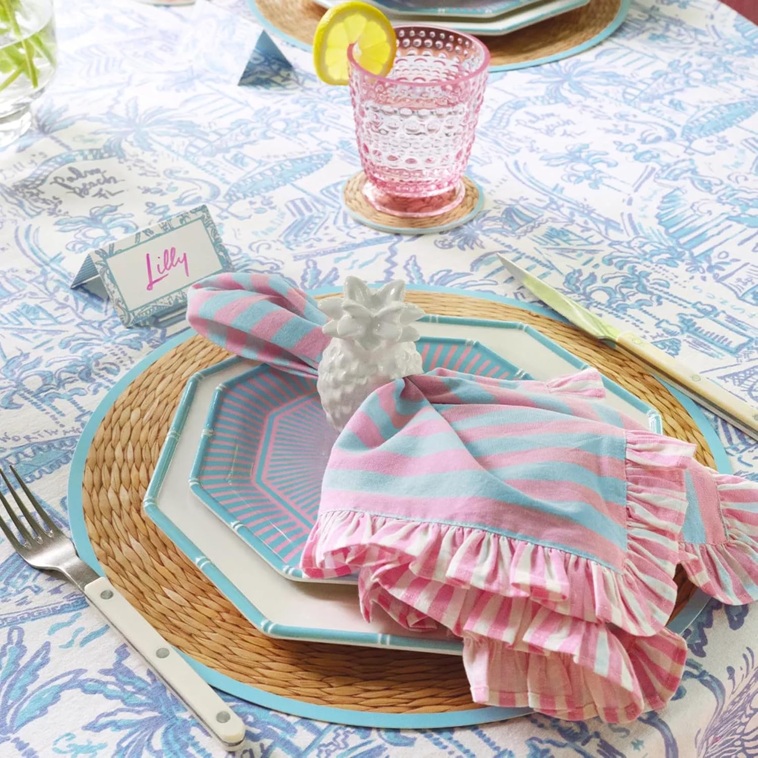 Lilly Pulitzer Pool Party Set for 8 with Decorations