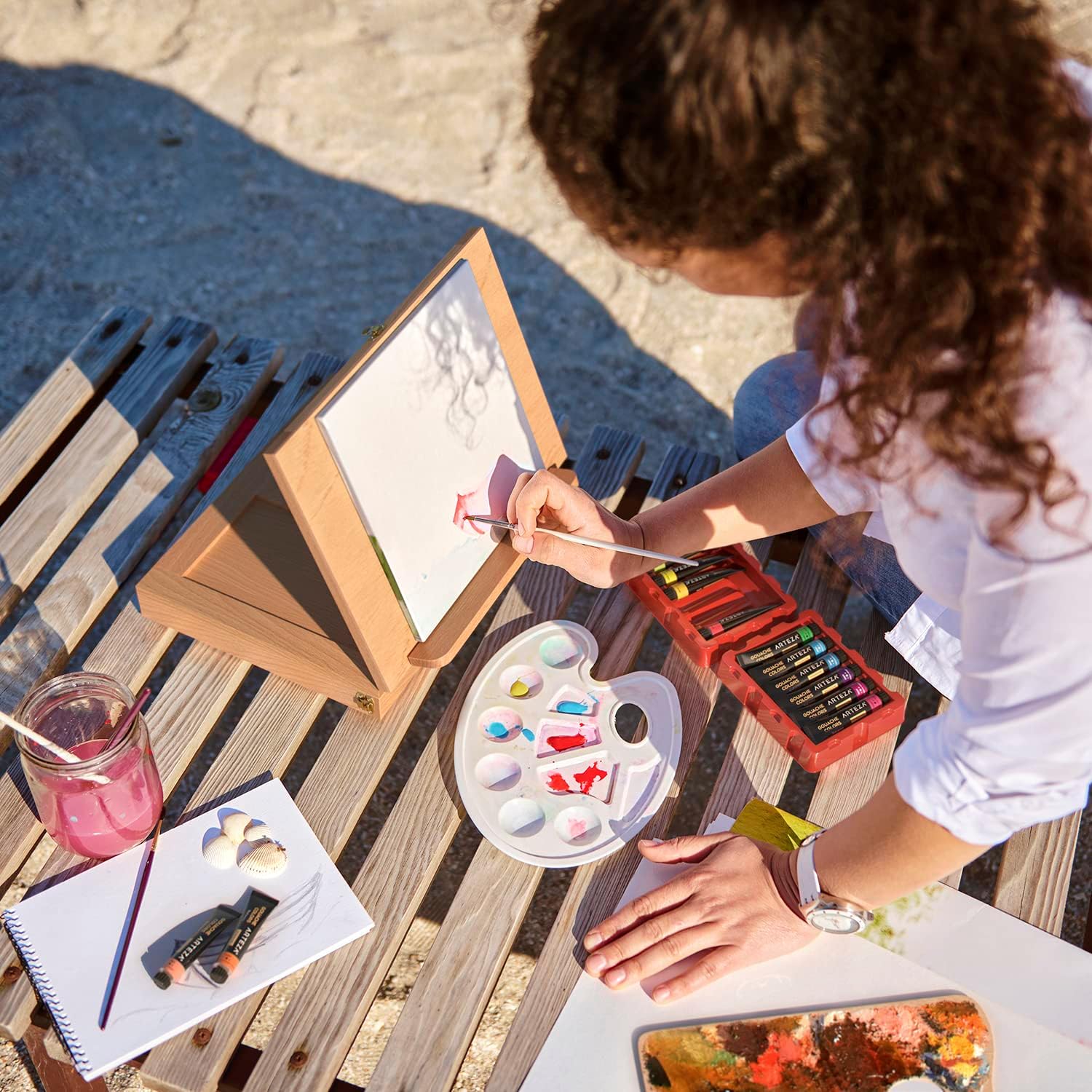 ARTEZA Tabletop Easel with Drawer and Palette