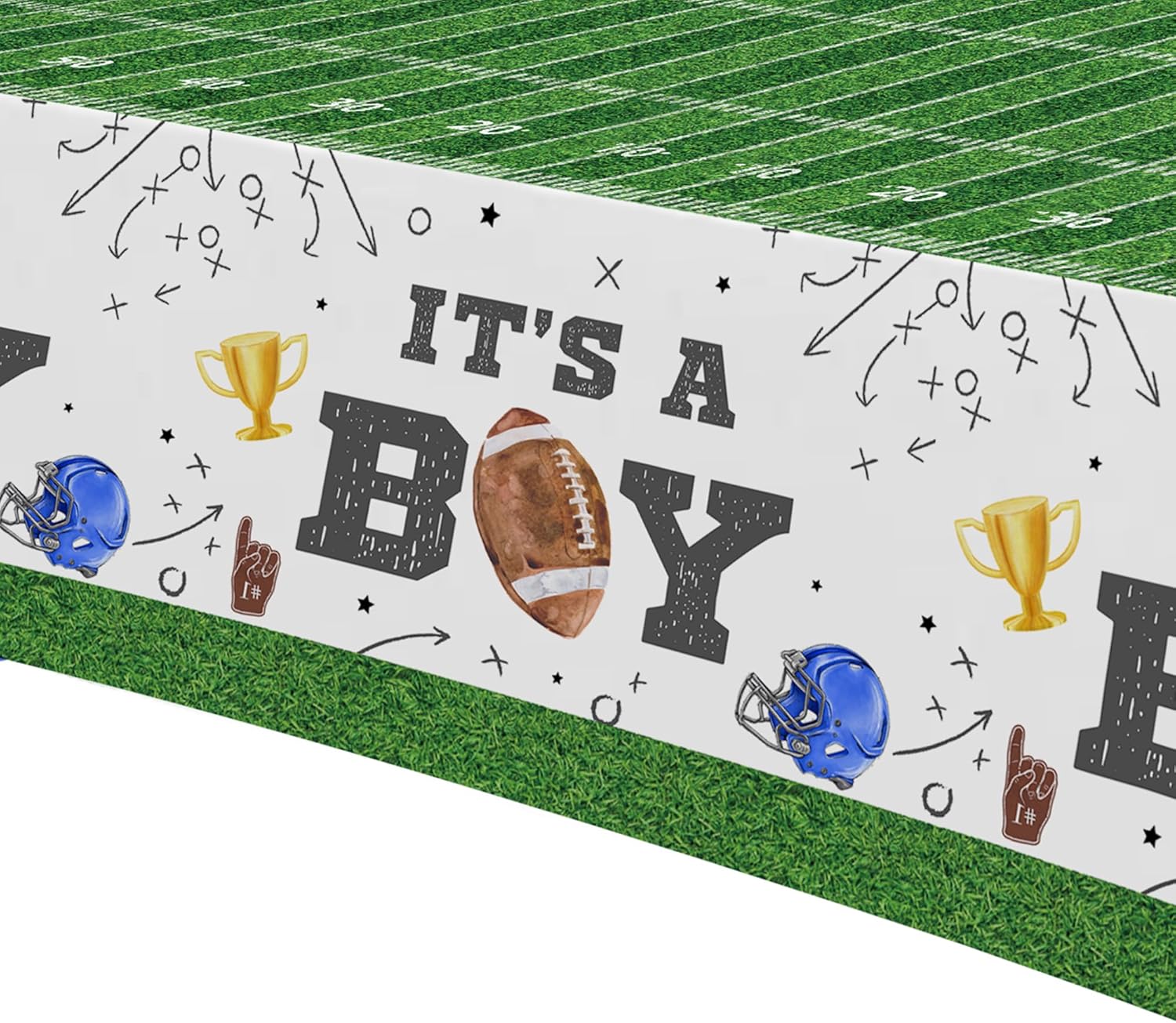 Football Baby Shower Tablecloth Set - 3Pack 86x55in