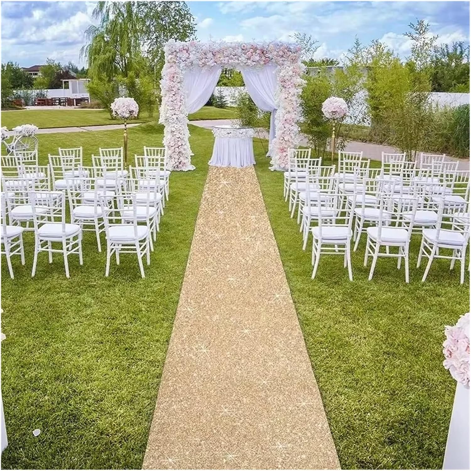 14x10m Sparkle Wedding Carpet Aisle Runner Rug