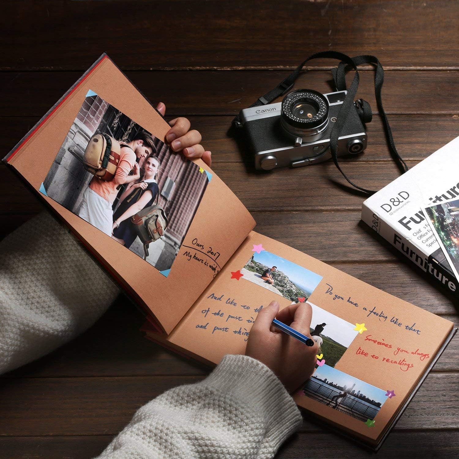 Adventure Book Diary Photo Scrapbook Hard Cover