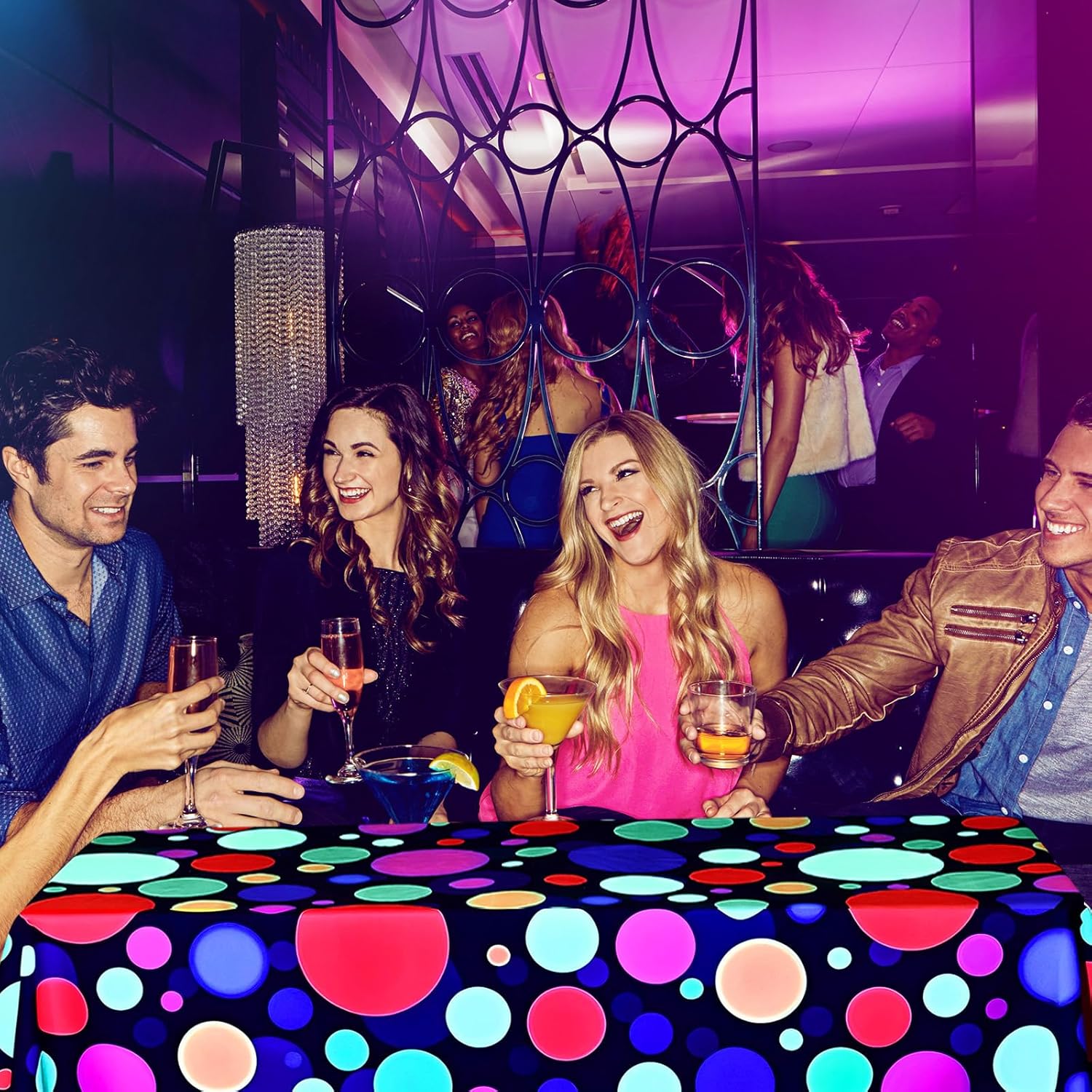 Haull 108 x 54 Inches Neon Tablecloth Glow in the Dark Backdrop