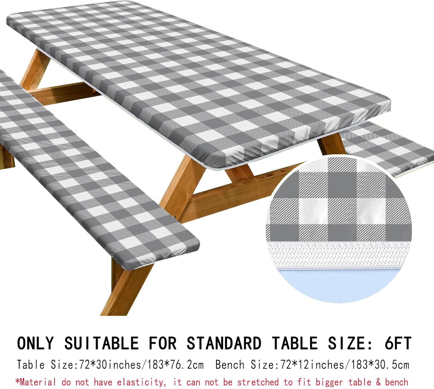 Irisbell 3PCS Picnic Table Cover Set with Bench Covers