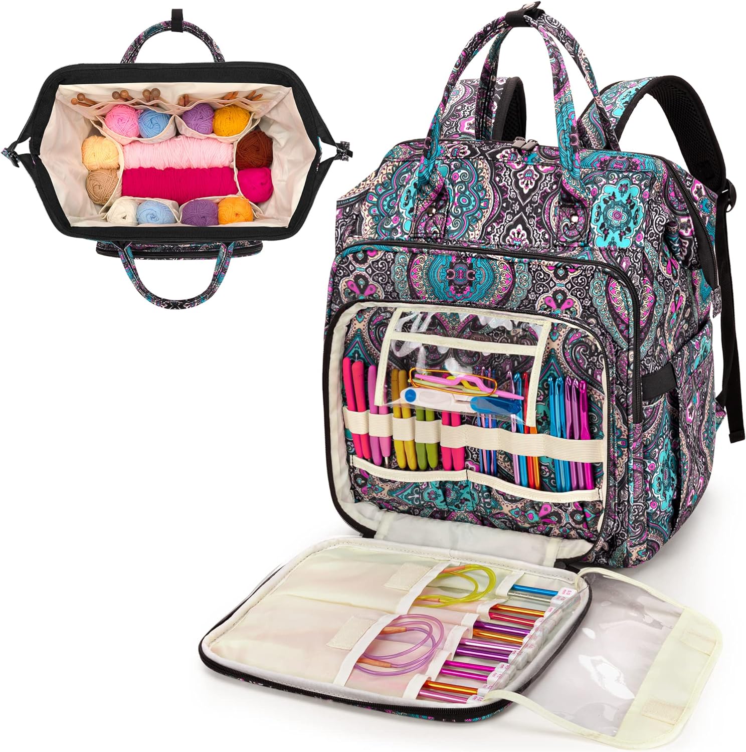 LoDrid Knitting Backpack with 3 Grommets and Steel Frame