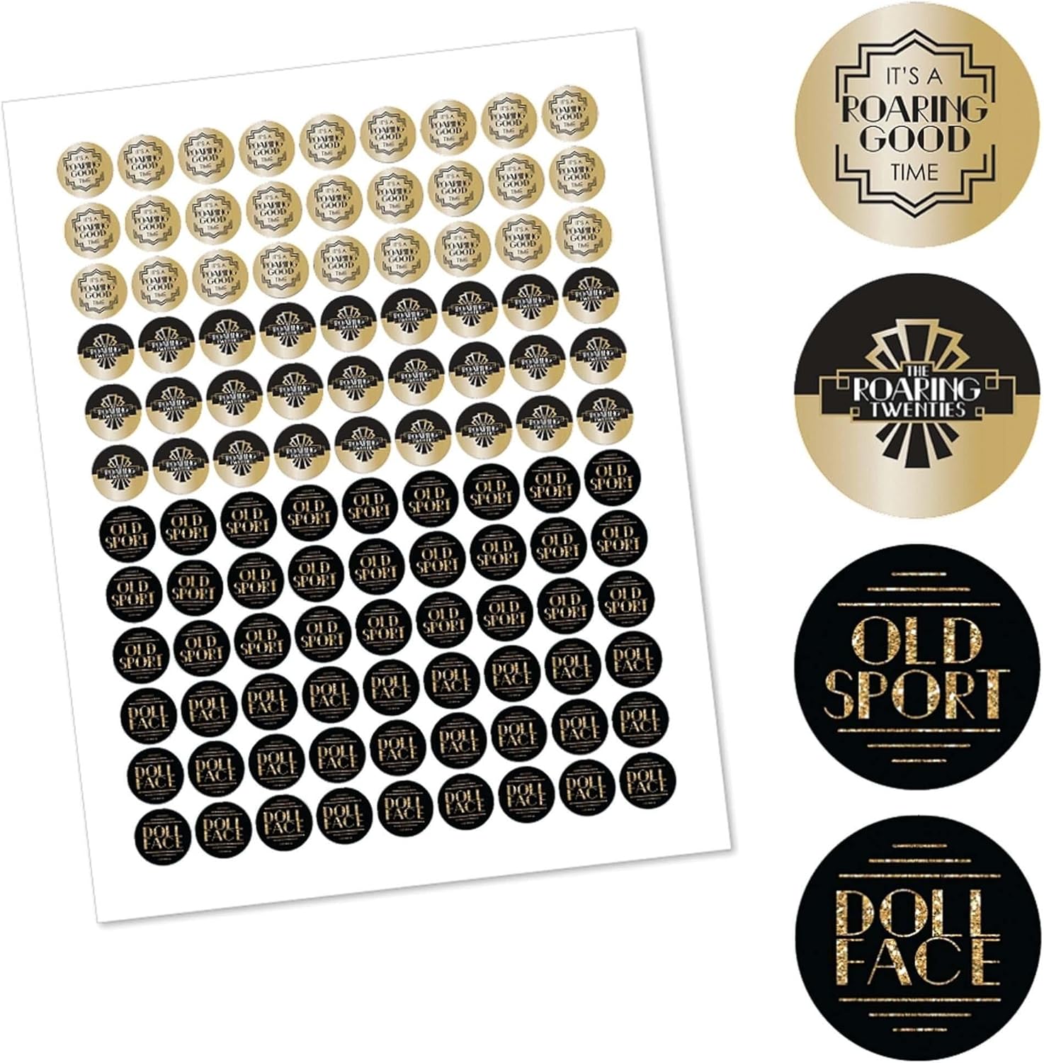 Big Dot of Happiness Roaring 20s Candy Stickers