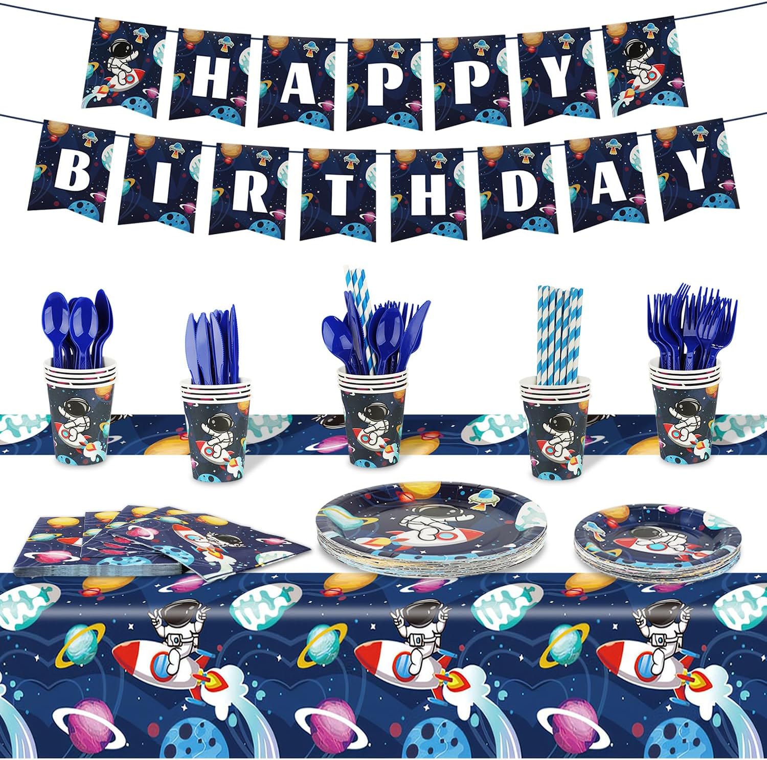 194PCS Outer Space Birthday Party Supplies Set