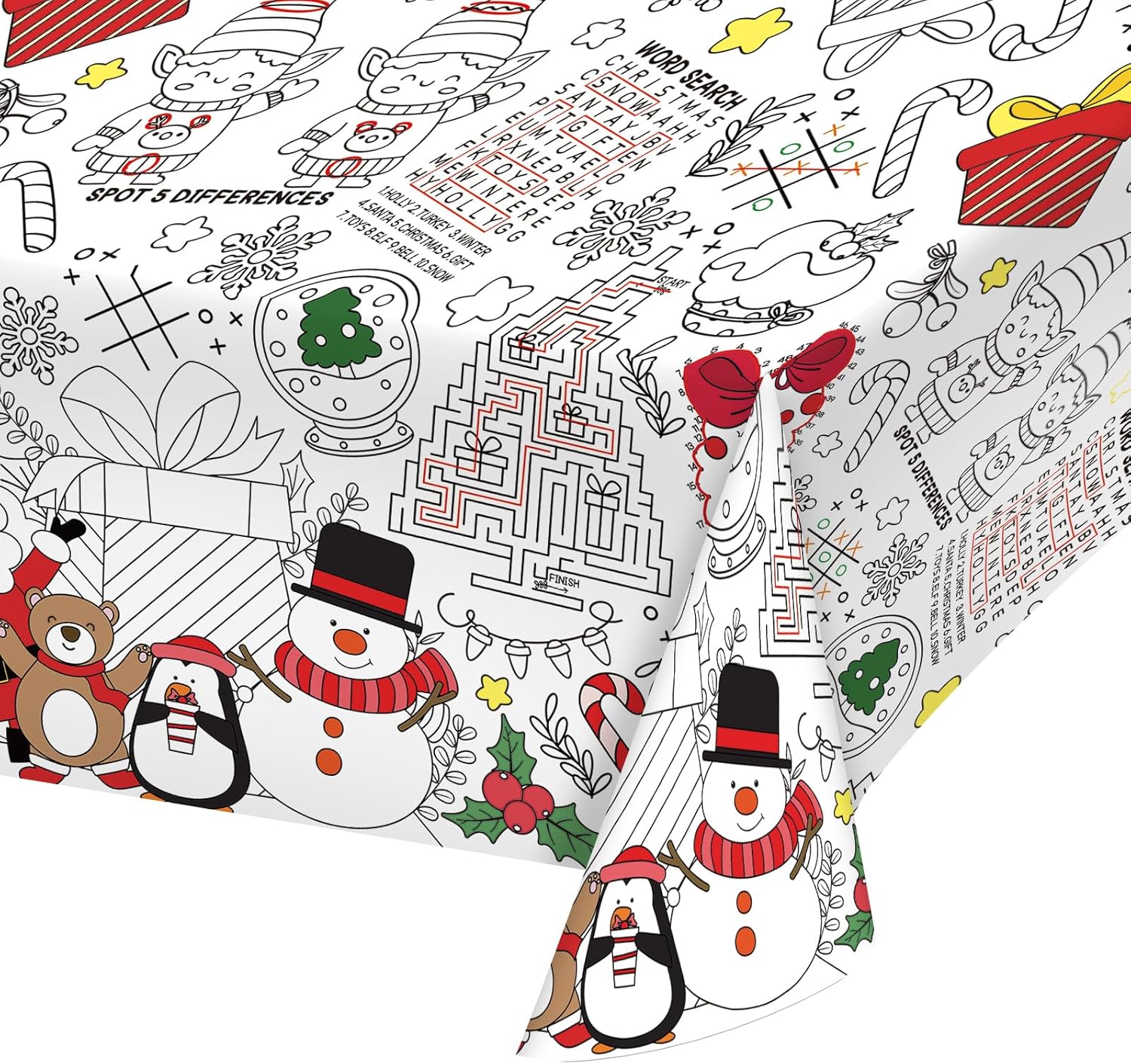 Gatherfun Christmas Coloring Tablecloth with Poster 54x88in