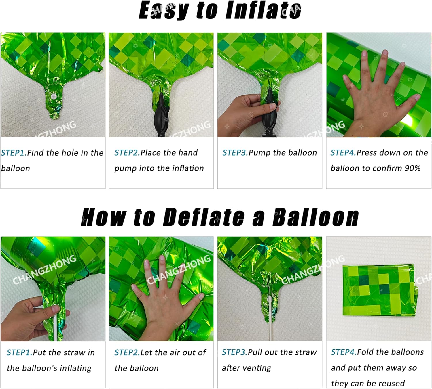 40 Inch Green Pixel Game Number 8 Foil Balloon