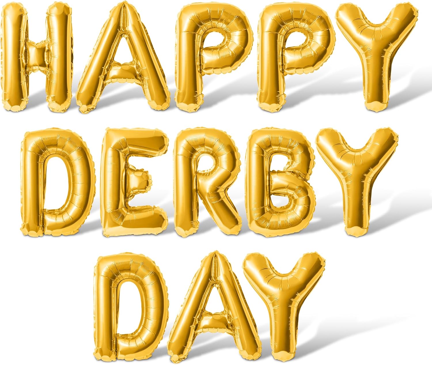HAPPY DERBY DAY Letter Balloons Gold 16 Inch