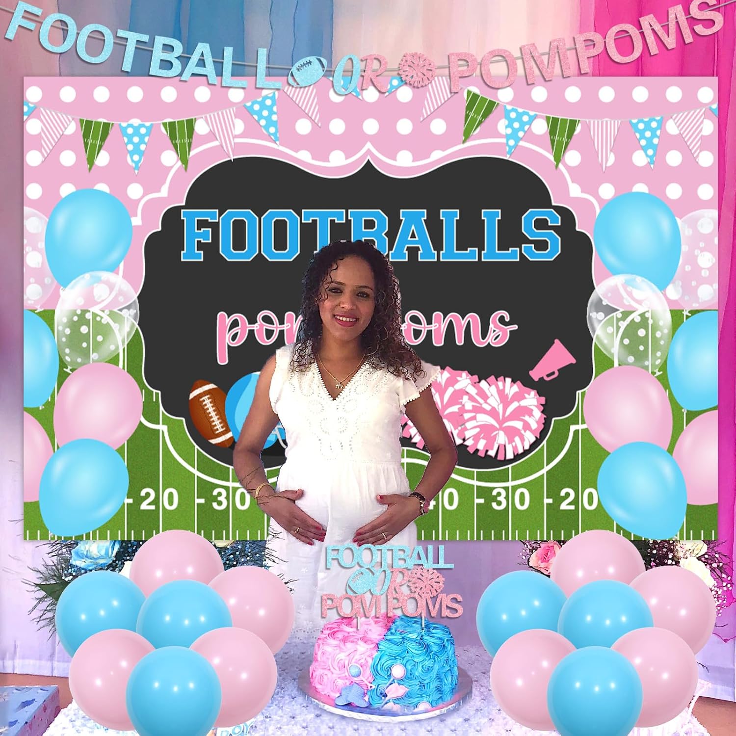 Football Gender Reveal Decorations Set