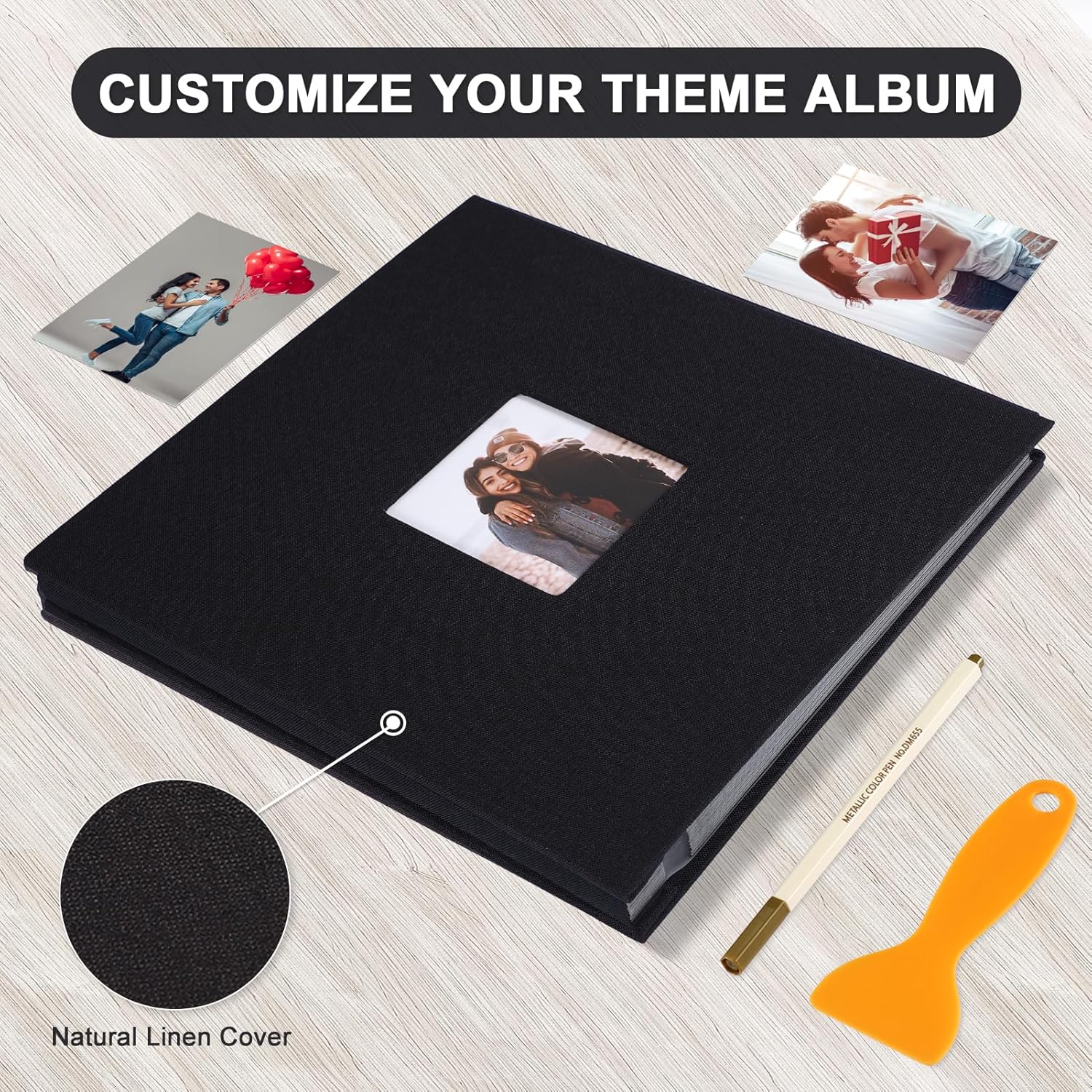 Self Adhesive Photo Album Black Pages 60 Page Scrapbook