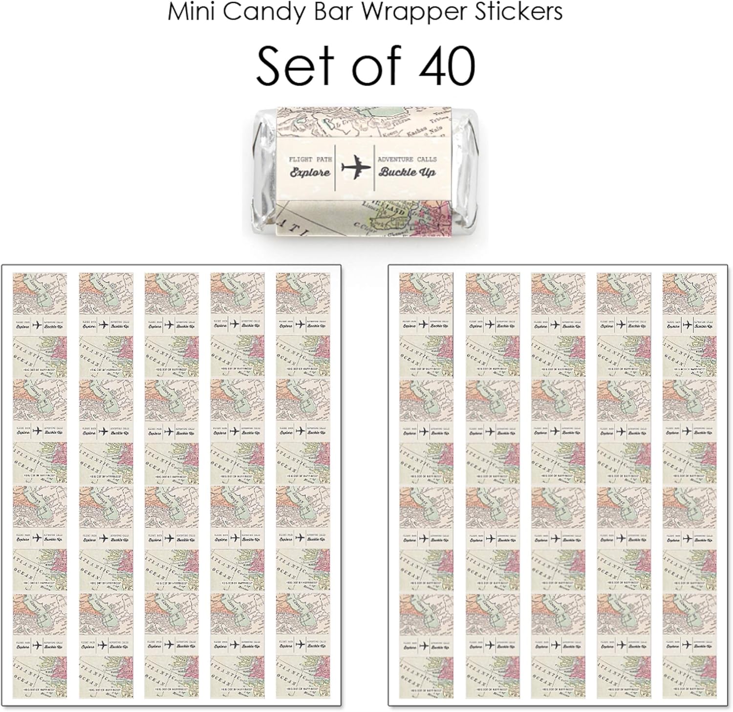 World Awaits Mini Candy Bar Wrappers - 40 Count