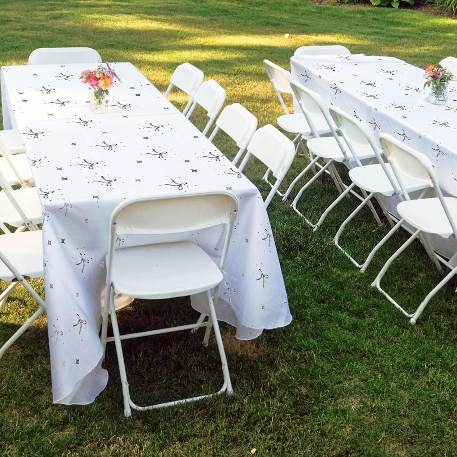2pcs Black Bow Tablecloth for Birthday Decor