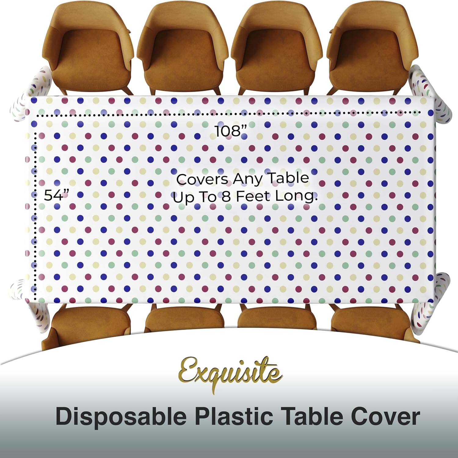 Exquisite Colorful Polka Dot Tablecloths 6-Pack