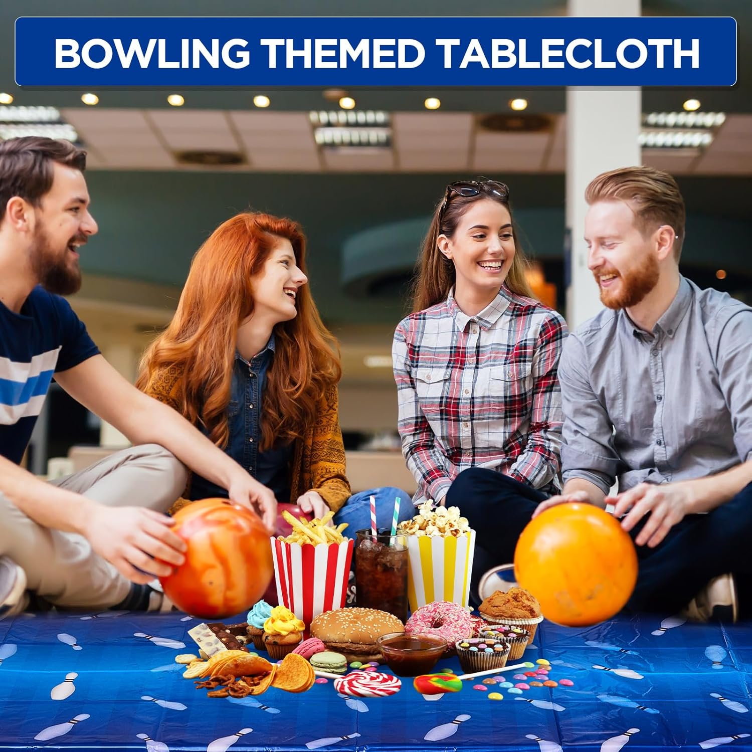 Preboun 2 Pcs Bowling Tablecloth 51x87 Inches
