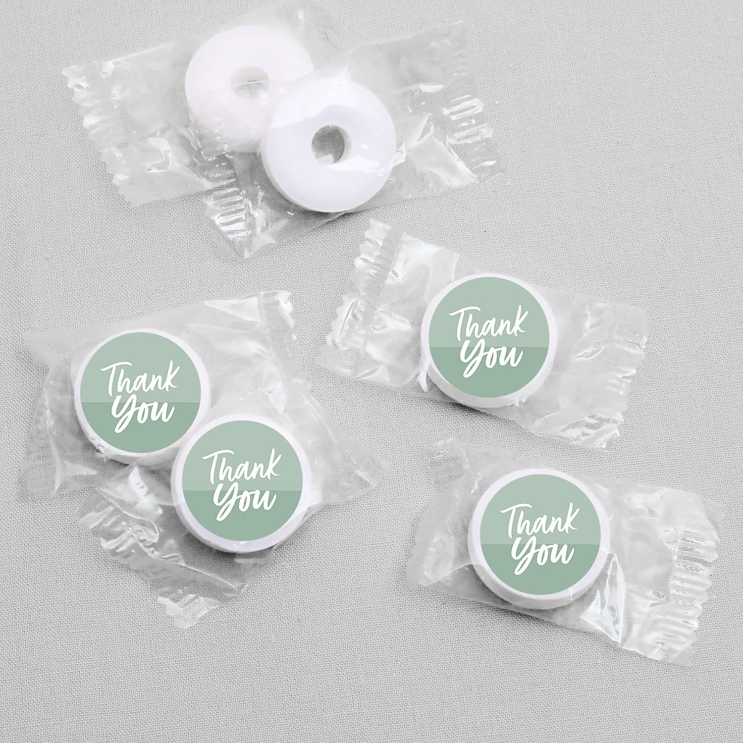 Sage Green Round Candy Sticker Favors 108 Per Sheet