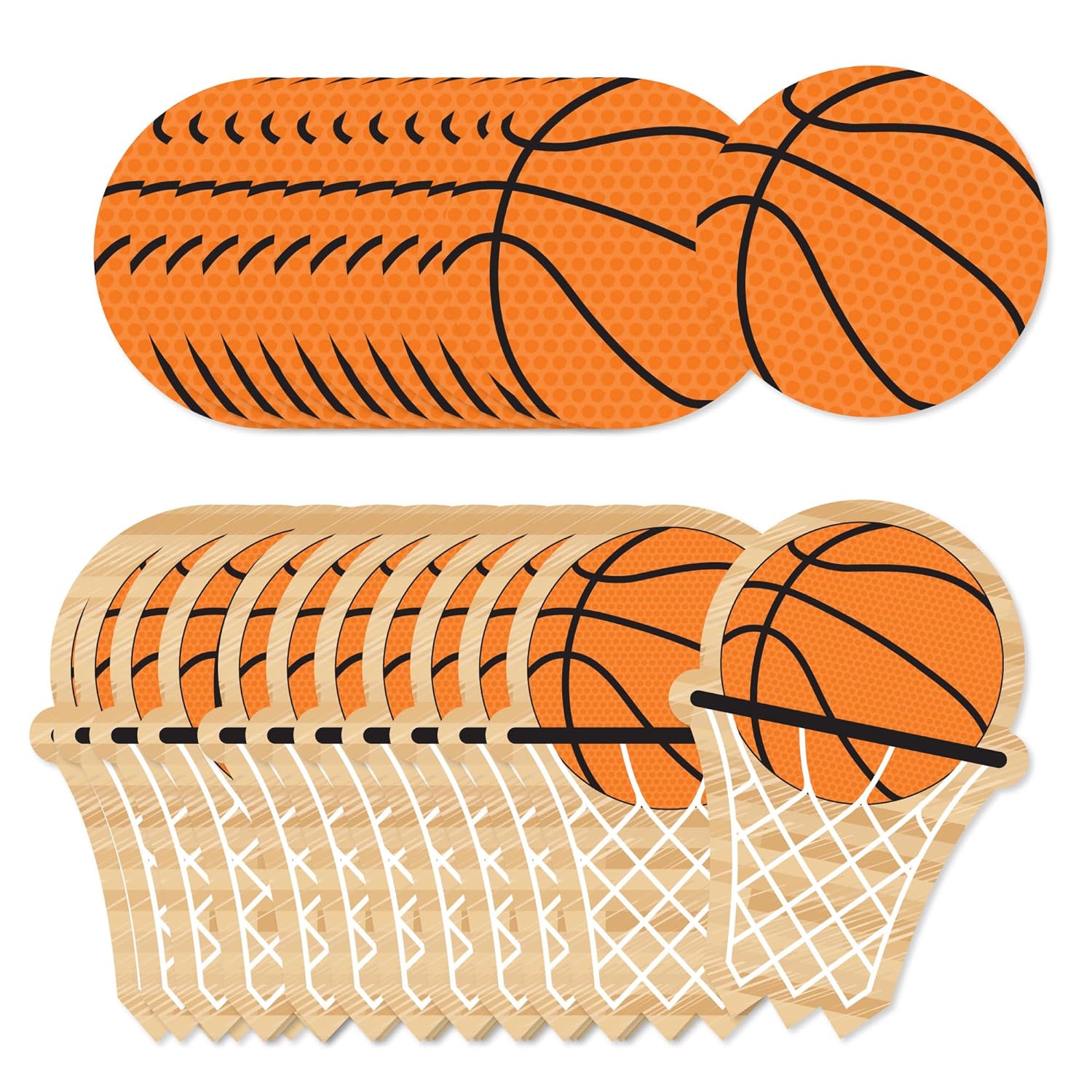 Big Dot of Happiness Nothin But Net Basketball Cut Outs - 24 Count
