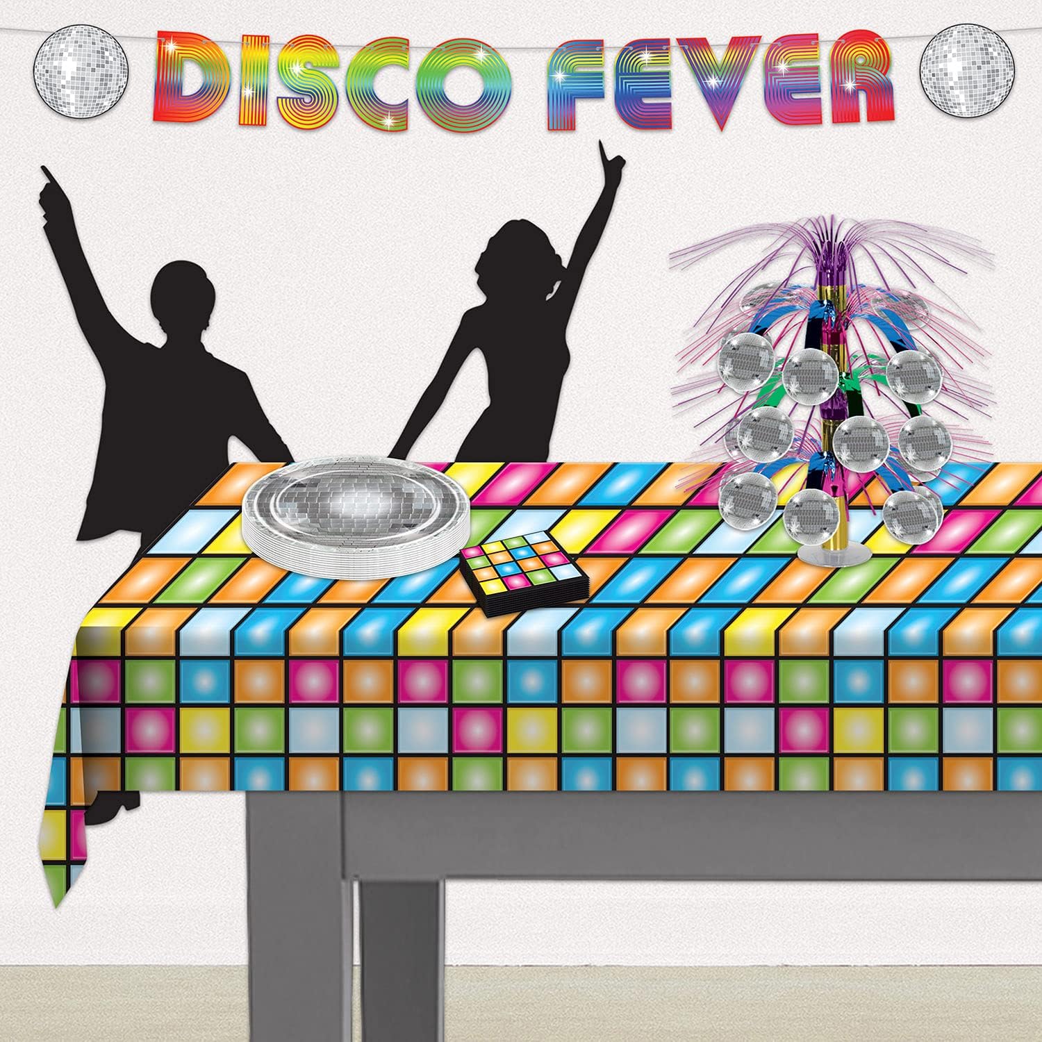 Beistle 70s Disco Party Tablecloth 54x108