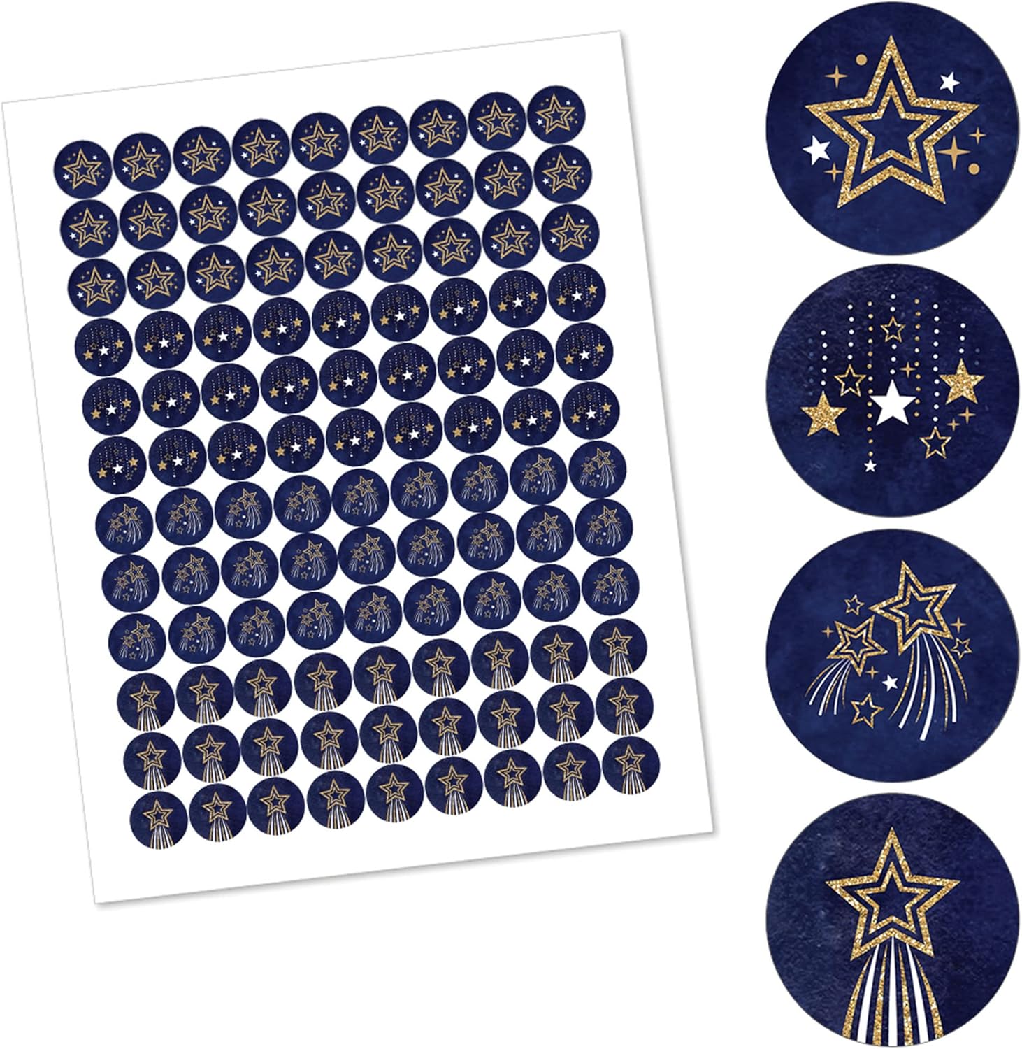 Starry Skies Gold Round Candy Sticker Favors