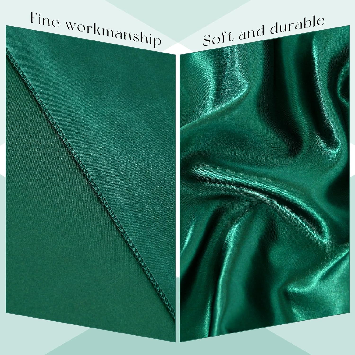 10 Pack Dark Green Satin Tablecloths 57x108 Inch