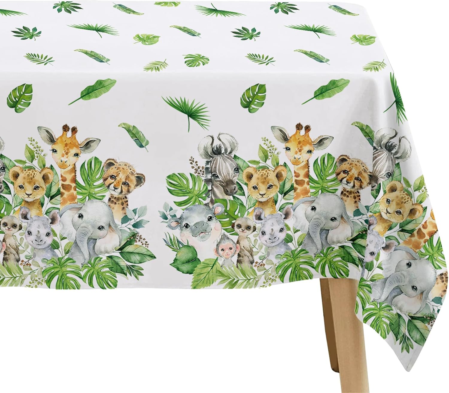 Jungle Party Tablecloth 3Pcs Disposable Safari Decorations